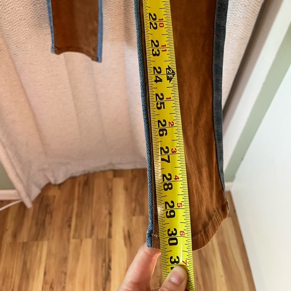 Good American Icon Suede Mixing Jeans 26-29W 30L Cowboy Country Rodeo Vibes - Picture 9 of 14